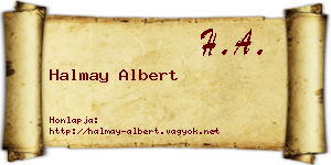 Halmay Albert névjegykártya